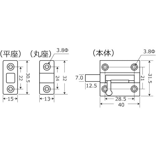 WAKI ステン丸棒ラッチ BH−163 チュウ