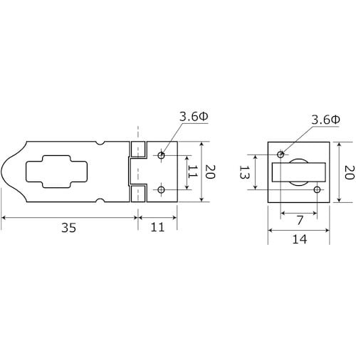 WAKI ブラウン掛金 VD−015 35mm