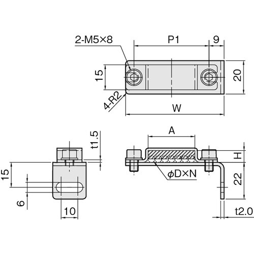 IWATA エアチューブブラケット Lタイプ
