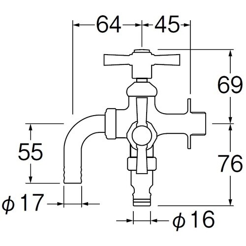 SANEI 散水用二口横水栓