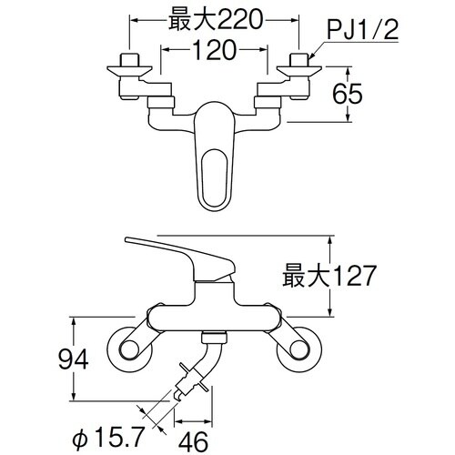 SANEI シングル洗濯機用混合栓