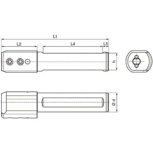 GUHRING 溝入れ工具 丸シャンクホルダ・側面