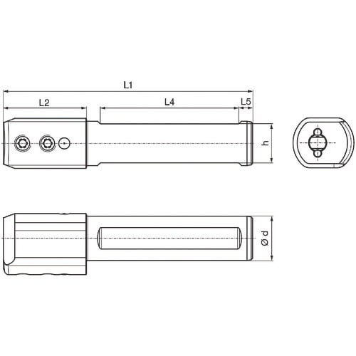 GUHRING 溝入れ工具 丸シャンクホルダ・側面