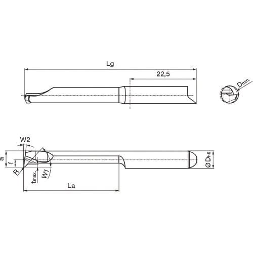GUHRING 溝入れ工具 インサート 内径加工用