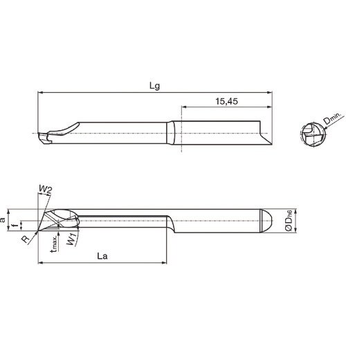 GUHRING 溝入れ工具 インサート 内径加工用