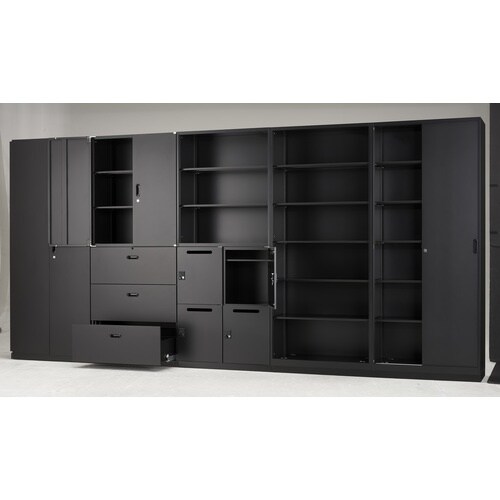 TRUSCO ユニット型壁面書庫 スチール引違い