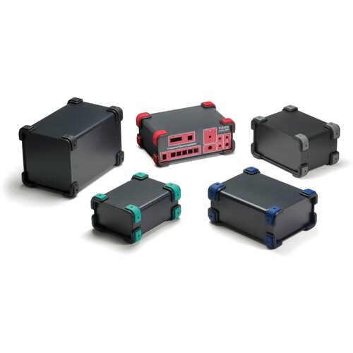 タカチ コーナーガード付アルミケース ブラック/エ