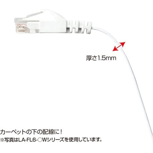 SANWA カテゴリ6フラットLANケーブル