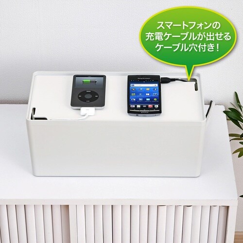 SANWA ケーブル&タップ収納ボックス