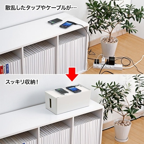 SANWA ケーブル&タップ収納ボックス