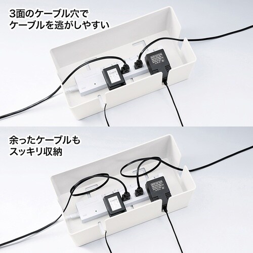 SANWA ケーブル&タップ収納ボックス