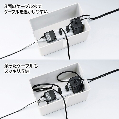 SANWA ケーブル&タップ収納ボックス