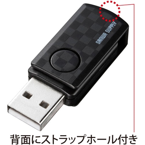 SANWA microSDカードリーダーブラック