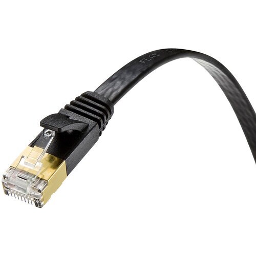 SANWA カテゴリ7フラットLANケーブル ブラ