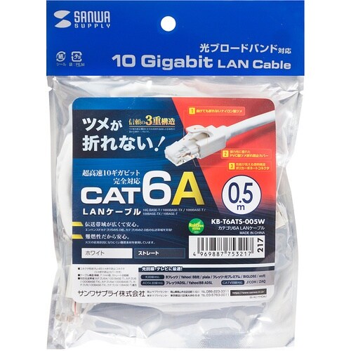 SANWA カテゴリ6ALANケーブル