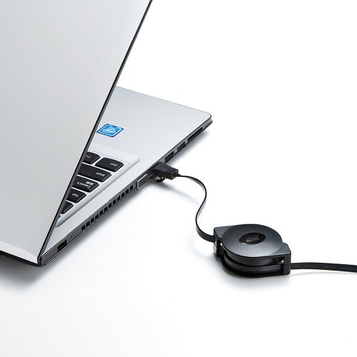 SANWA 自動巻取りLANケーブル