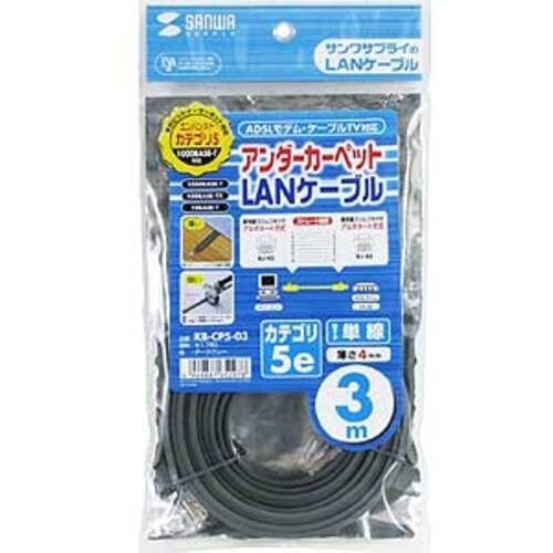 SANWA アンダーカーペットLANケーブル(グレ