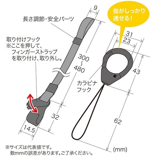 SANWA フィンガー&ネックストラップ(レッド)