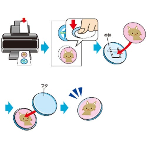 SANWA 手作りバッジキット(丸・2個入り)