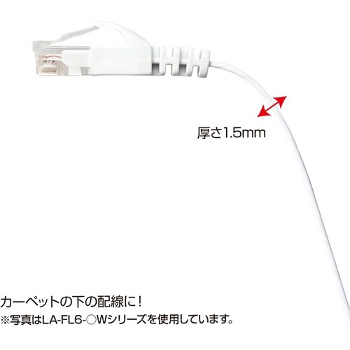 SANWA カテゴリ6フラットLANケーブル
