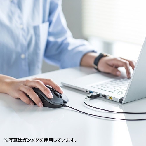 SANWA 有線ブルーLEDマウス