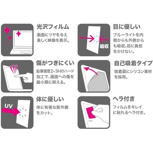 SANWA 14.0型ワイド対応ブルーライトカット