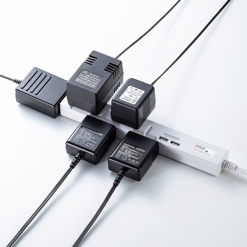 SANWA スリムタップUSB充電機能付き