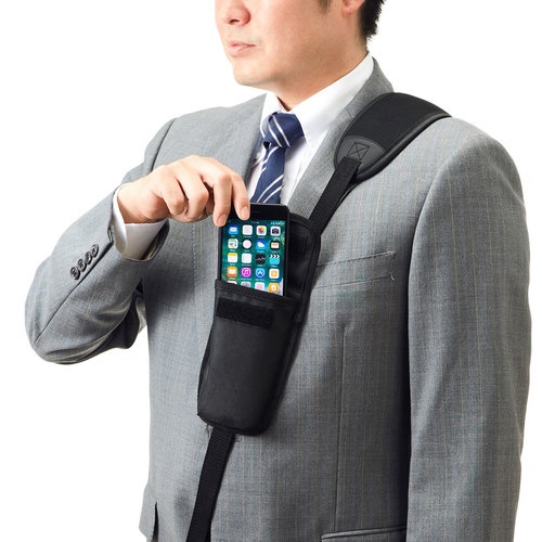 SANWA タブレット用ショルダーベルト&ハンドホ