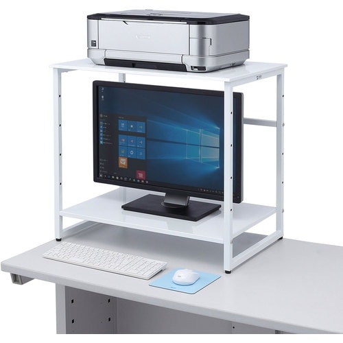 SANWA スチール製机上プリンターラック