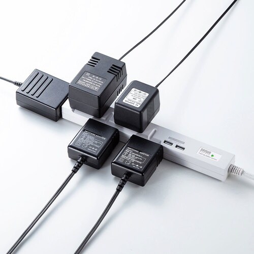 SANWA スリムタップUSB充電機能付き