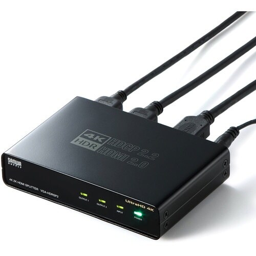 SANWA 4K/60Hz・HDR対応HDMI分配