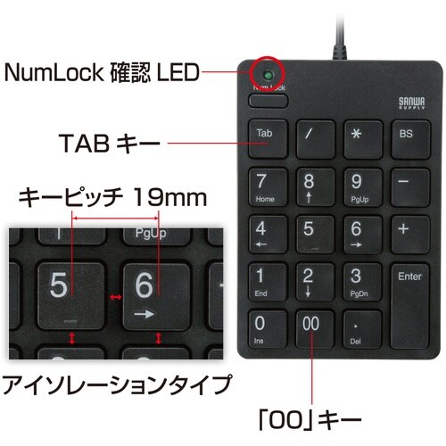 SANWA USBテンキーアイソレーションタイプ