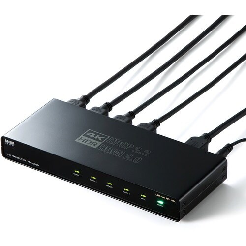 SANWA 4K/60Hz・HDR対応HDMI分配