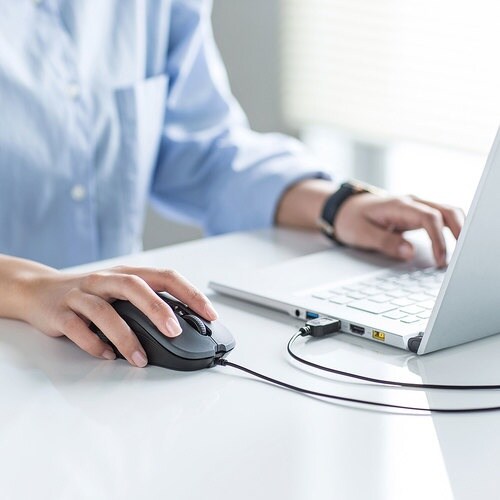 SANWA 有線ブルーLEDマウス