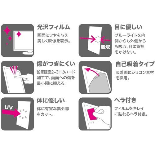 SANWA 21.5型ワイド対応ブルーライトカット