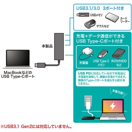 SANWA USBTypeCハブ