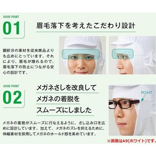 サンペックス ロングフード 衛生帽子 ホワイト S