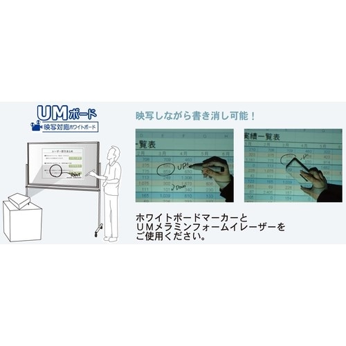馬印 映写対応片面脚付ホワイトボード