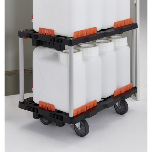 TRUSCO コック付きポリ扁平缶保管庫 コンペイ