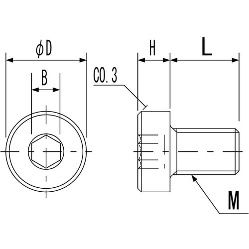 ケミカルスクリュー 六角穴付低頭ボルト(ポリエーテ