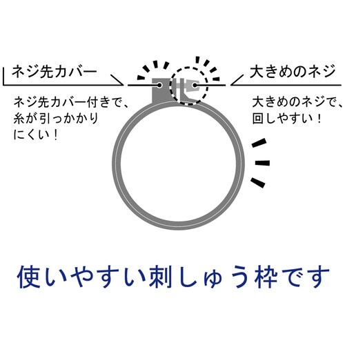 CLOVER カラフル刺しゅう枠10cm グレー