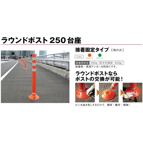 グリーンクロス ラウンドポスト250台座 接着固定