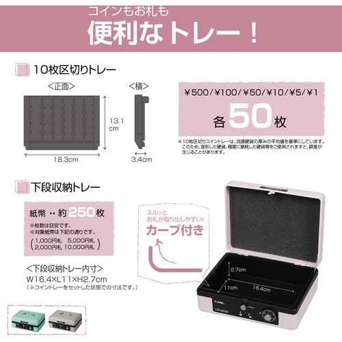 カール 手提げ金庫 キャッシュボックス CB−82