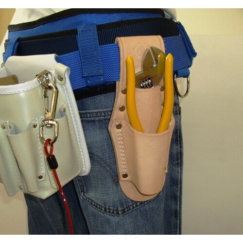 コヅチ ヌメ皮ペンチ差し 2段二重縫い型押