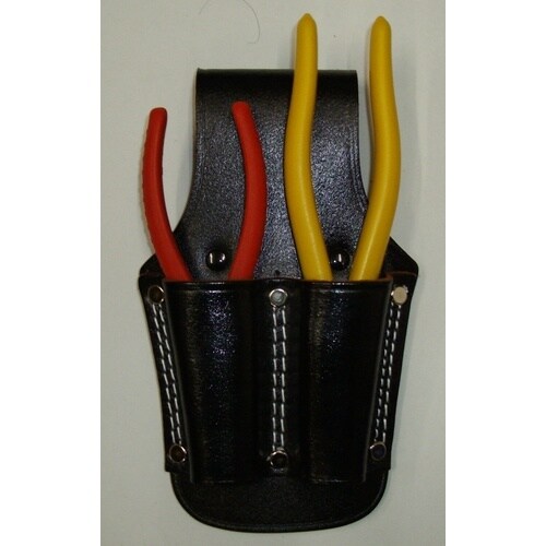 コヅチ 黒床皮ペンチ差し 8インチ用2丁入二重縫い