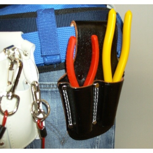 コヅチ 黒床皮ペンチ差し 8インチ用2丁入二重縫い