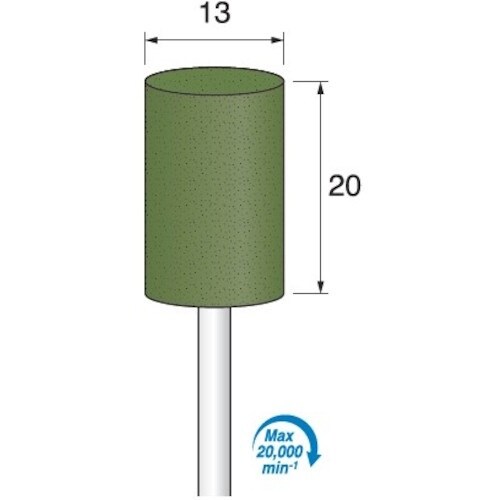 アルゴファイル 軸付ゴム砥石GC#80 Φ13×2