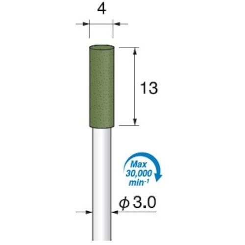 アルゴファイル 軸付ゴム砥石GC#80 Φ4×13