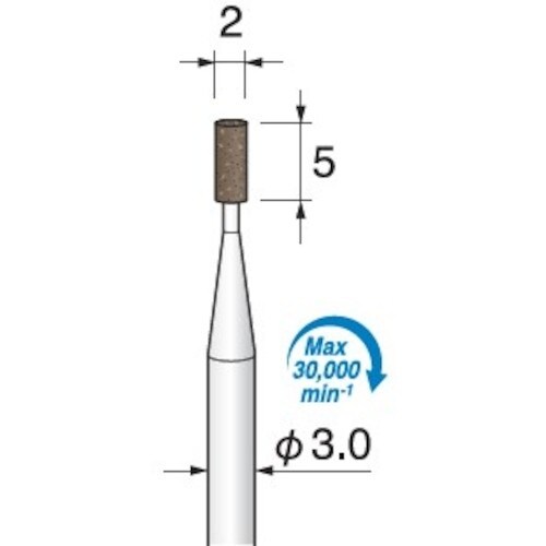 アルゴファイル 軸付ゴム砥石#320 Φ2×5 Φ