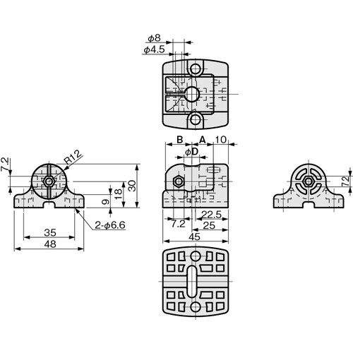 IWATA 取付ベースS (丸シャフト用)